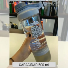 Vaso Batidor Shaker Proteínas Suplementos Mezclador 500ml Gris - Chill Moda