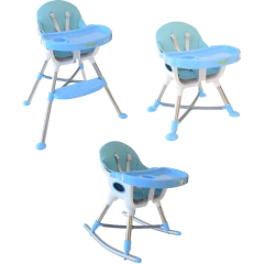 Silla De Comer 3 en 1 Mecedora Alta y Baja Con protección entrepierna para bebes