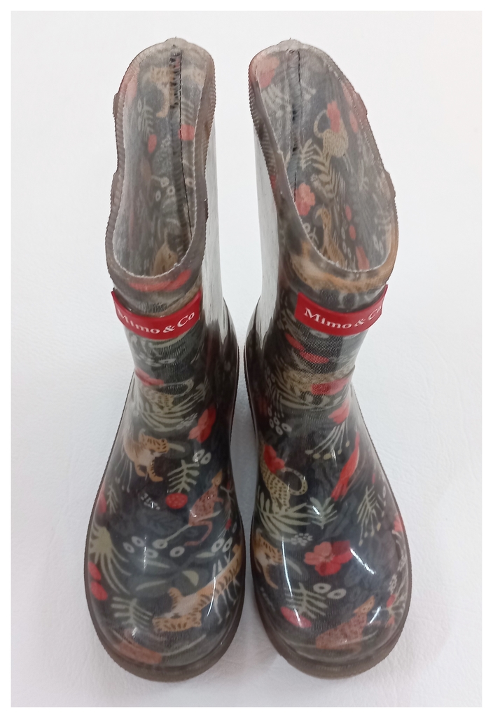 BOTAS LLUVIA VERDE ROJAS SELVA - MIMO - TALLE 27/28 (18 CM SUELA)