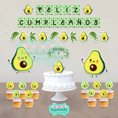 Kit cumpleaños deco mini Palta Avocado