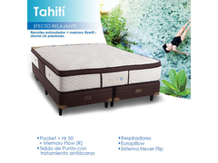 Sommier Y Colchón Topacio 3g Tahiti Queen 200 X 160 X 32 - comprar online