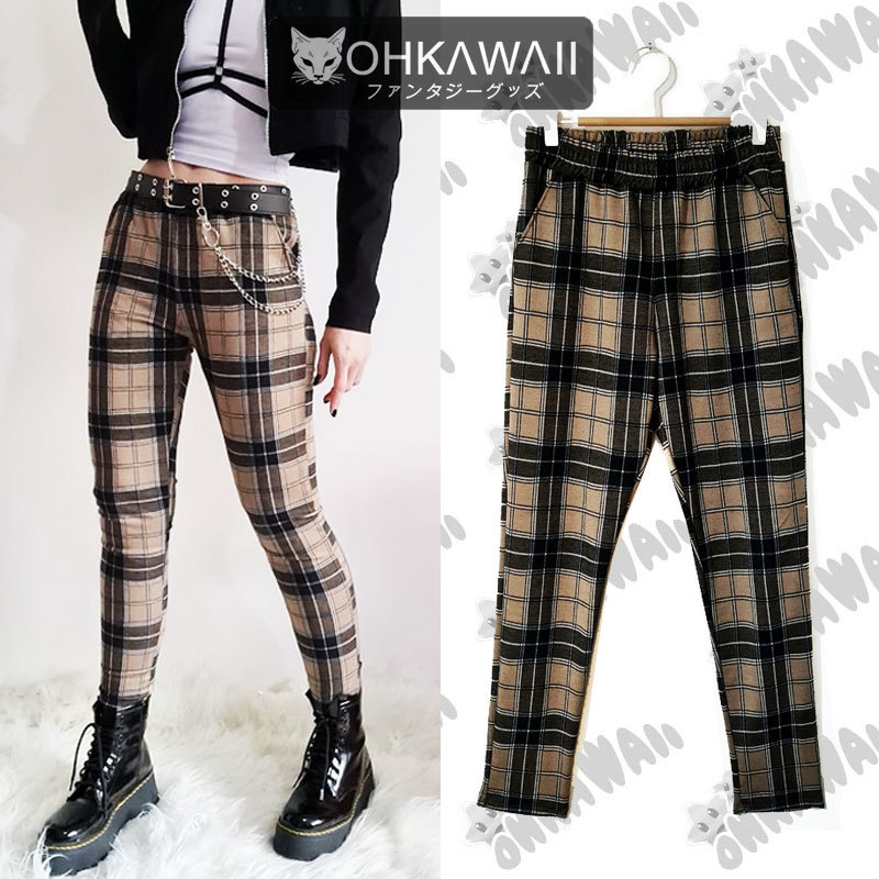 Pantalon Escoces Cuadrillé Lanilla Aesthetic Nu Grunge