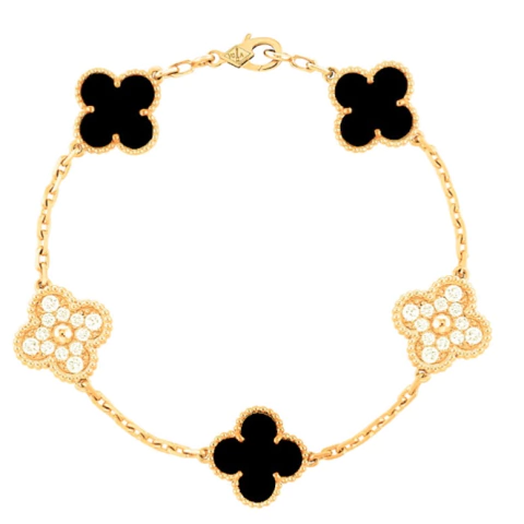 Pulseira Van Cravejada Banhada a Ouro 18K