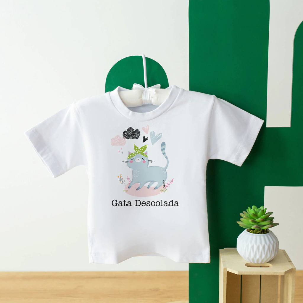 Camiseta Infantil Gata Descolada - Bebê Criativo
