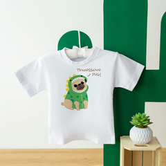 Camiseta Infantil Tiranossauro Pug - comprar online