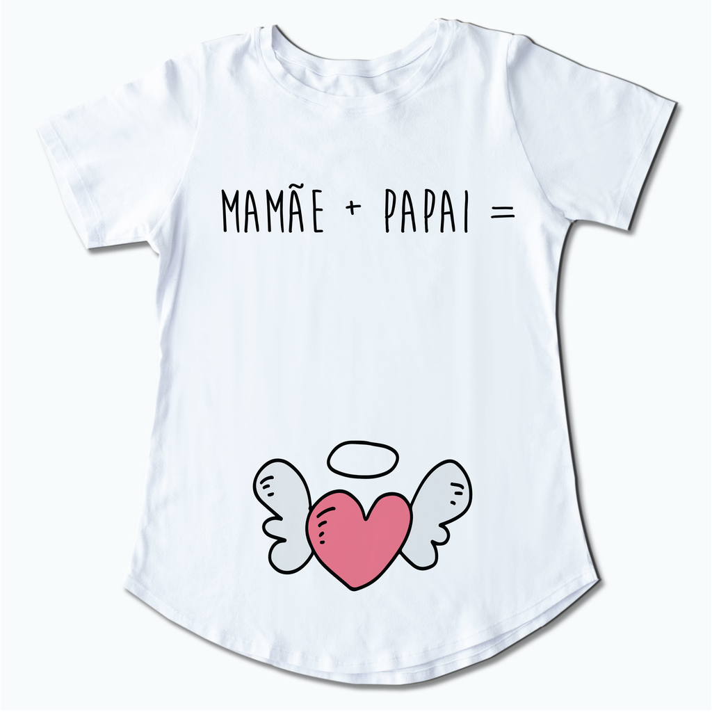 Camiseta Mamãe + Papai - Comprar em Bebê Criativo