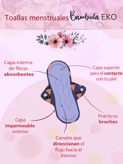 Toallitas menstruales de tela 20cm vedetina y culote - Reina Mala - Bambula EKO