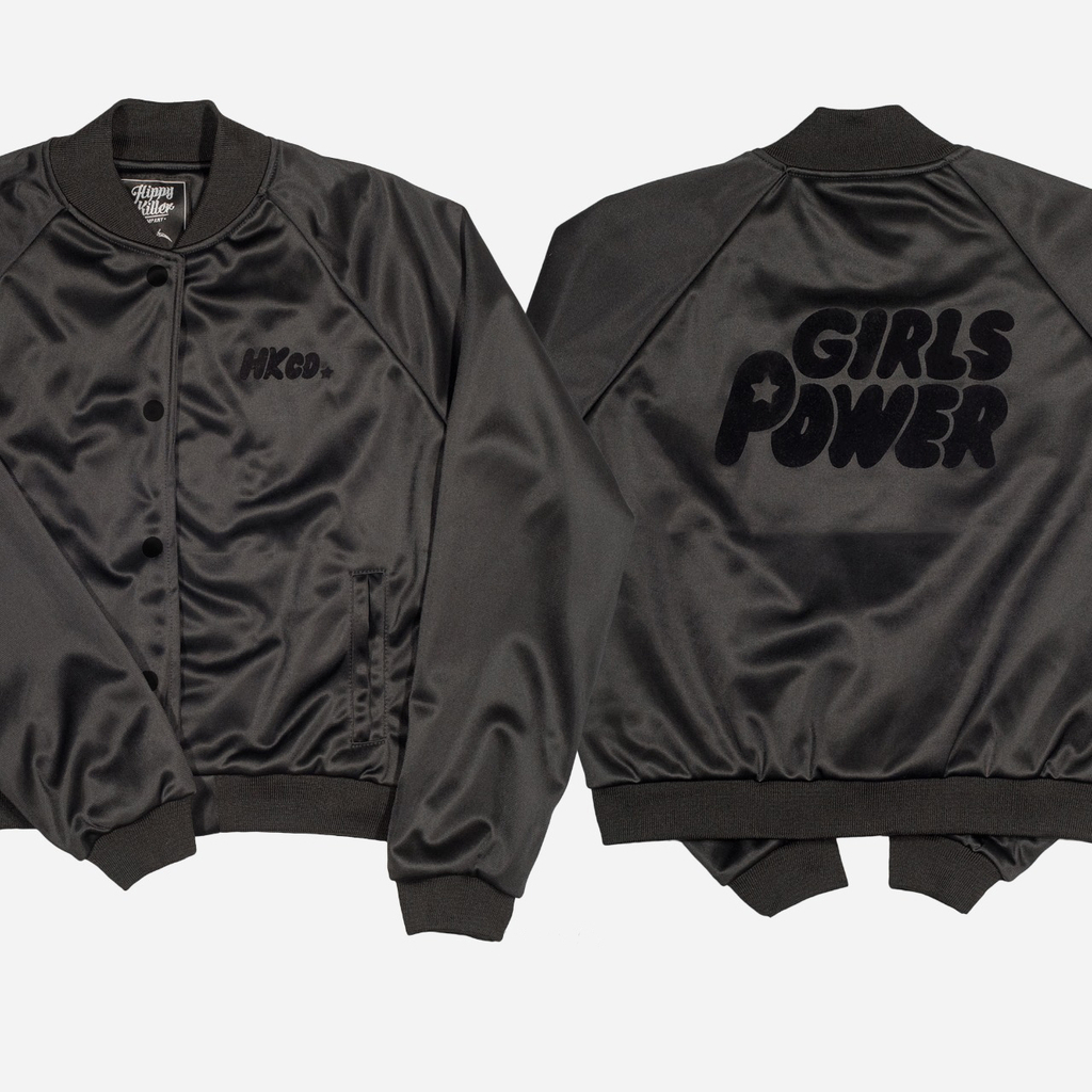 Campera Bomber Universitaria Negra Mujer - KITCH TECH