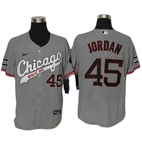 Camiseta Casaca Baseball Mlb Chicago White Sox Jordan 45 Gray