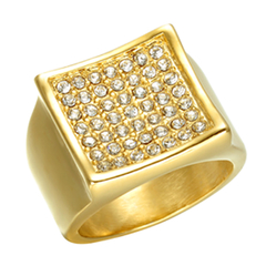 Anillo Simil Oro C/ Strass Modelo 4