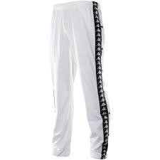 Pantalon Kappa Banda Astoria Snaps Blanco Con Botones Hombre