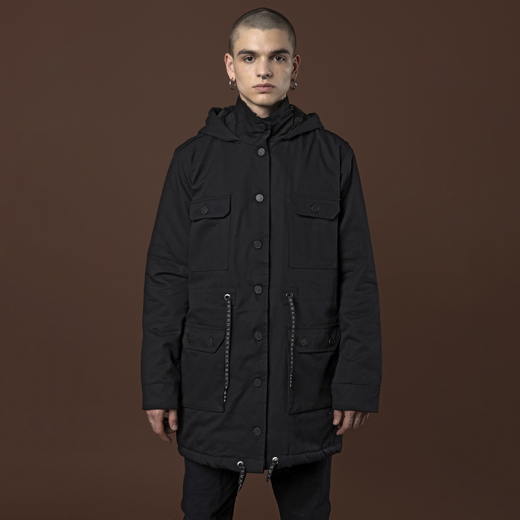 Campera Parka Sheeper Negra Invierno Forrada