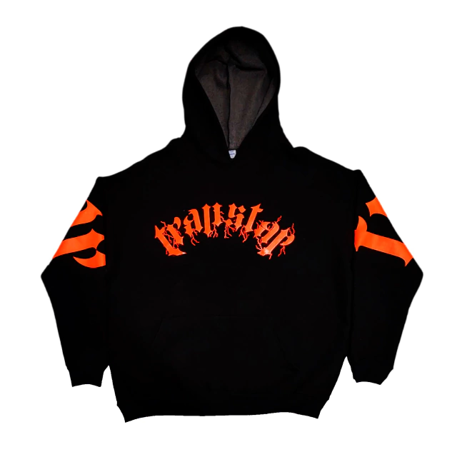 Buzo hoodie Trapstar Negro Naranja KITCH TECH