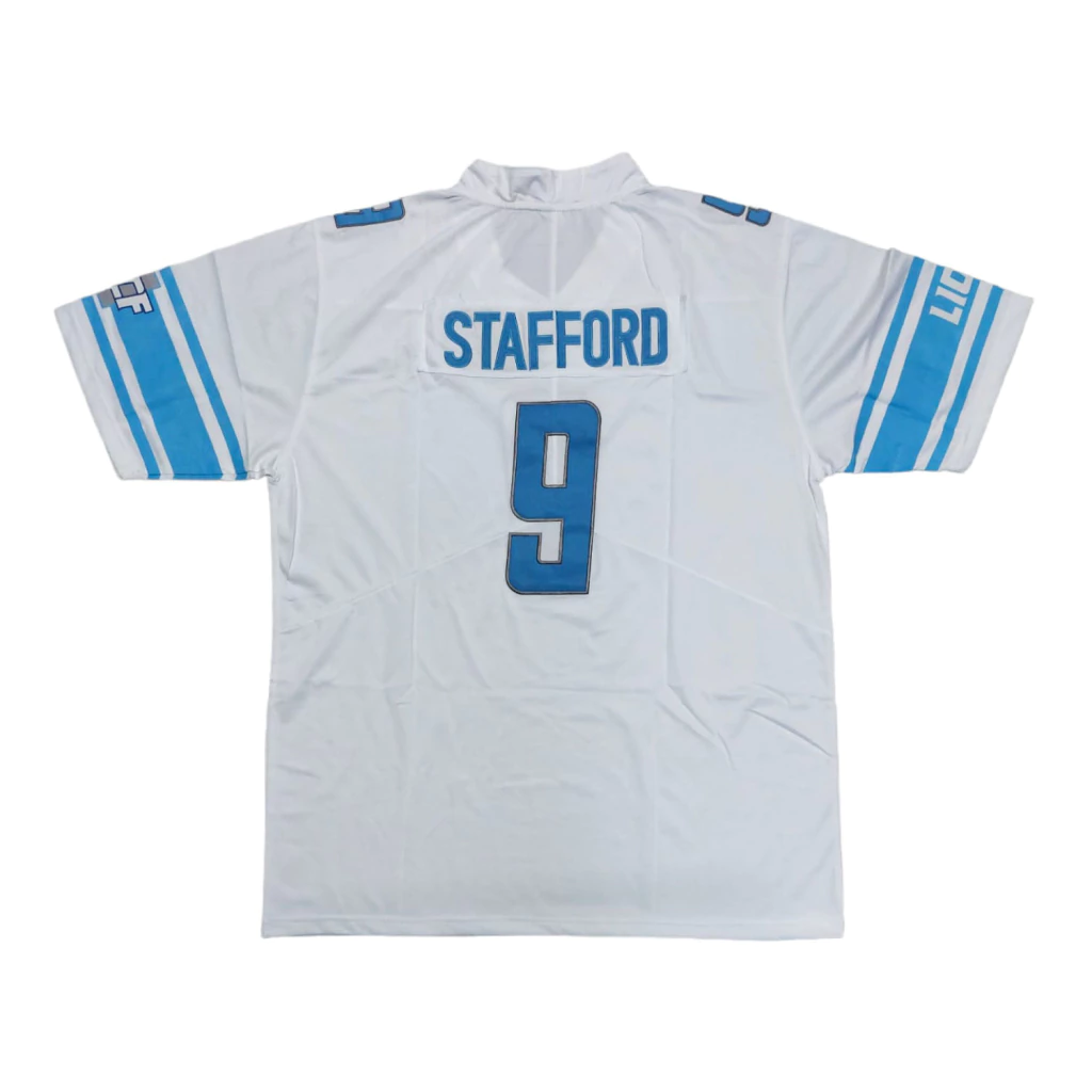 Camiseta Casaca NFL Detroit Lions 9 Stafford Blanco