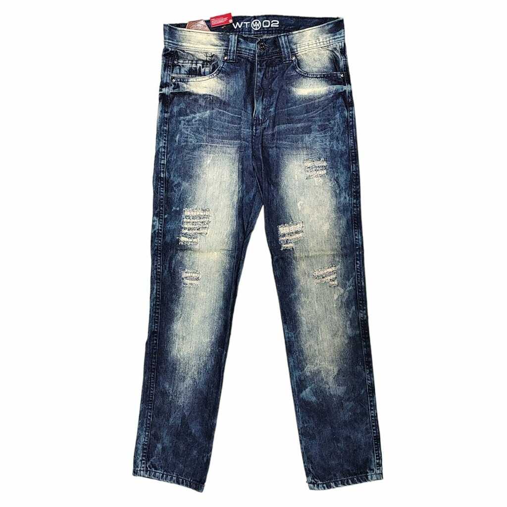 Pantalon Jean dominican chupin denim importado ripped WT02