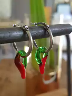 Argollas amuleto pimiento rojo - comprar online