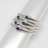Anillo de Plata 925 con Cristal Swarovski azul por unidad