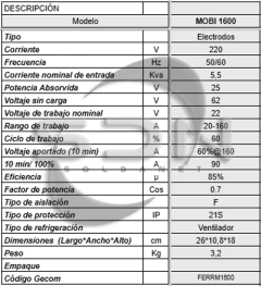 Soldadora Inverter FERROLAN MOBI 1600 + COMBO - comprar online