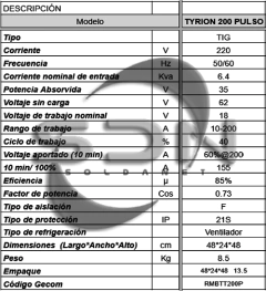 Soldadora TIG RMB TYRION 200d Pulse - comprar online