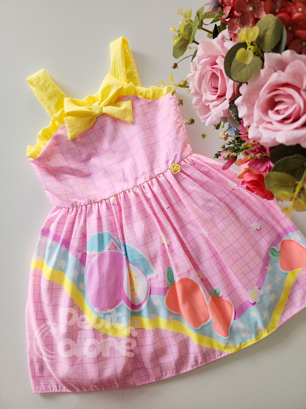 Vestido Infantil Estampado Manga Curta Barbie Tam 4 a 10