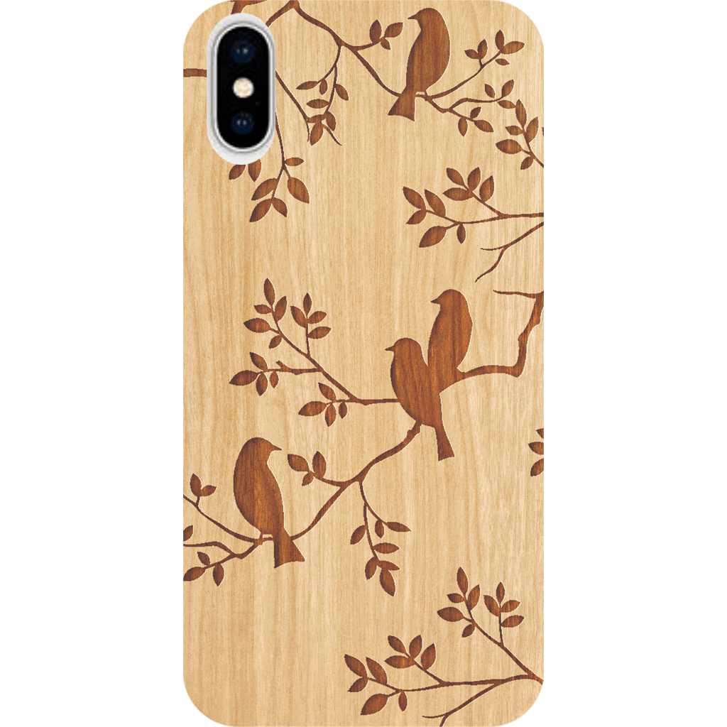Capinha para Celular Madeira Passarinhos