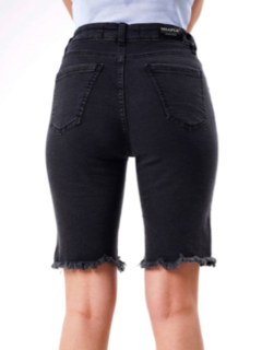Bermuda desflecada tiro alto y elastizada - comprar online