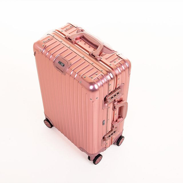 Valija de Cabina de Aluminio Rigida 4 Ruedas (Rose Gold)