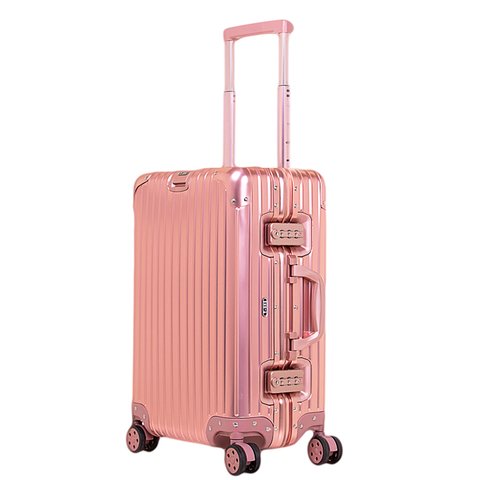 Valija de Cabina de Aluminio Rigida 4 Ruedas (Rose Gold)