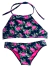 Bikini Trapecio - Flor fondo negro