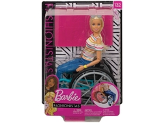 Barbie Fashionista 132 - Loira com cadeira de rodas
