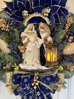 Guirlanda De Natal Sagrada Família C/ Led 65cm