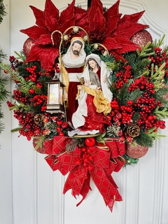 Guirlanda De Natal Sagrada Família C/ Led 65cm - Decora Encanta 