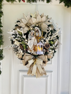 Guirlanda de Natal Sagrada Família 50cm c/led (25) - Decora Encanta 