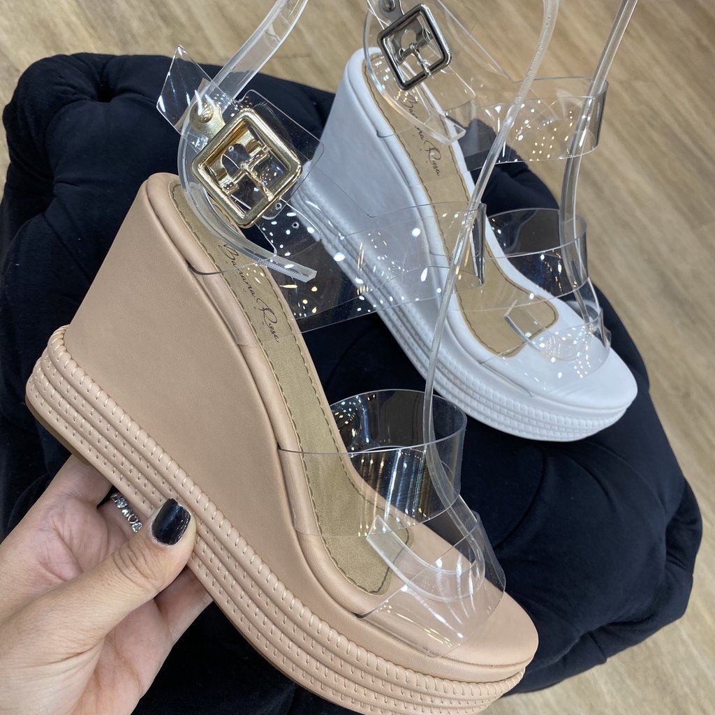 Sandália Anabela Vinil 98 - Banana Rosa Boutique