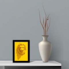 Porta Retrato Decorativo Leão Amarelo