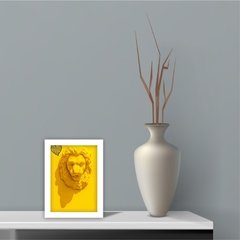 Porta Retrato Decorativo Leão Amarelo Coração Preto - comprar online