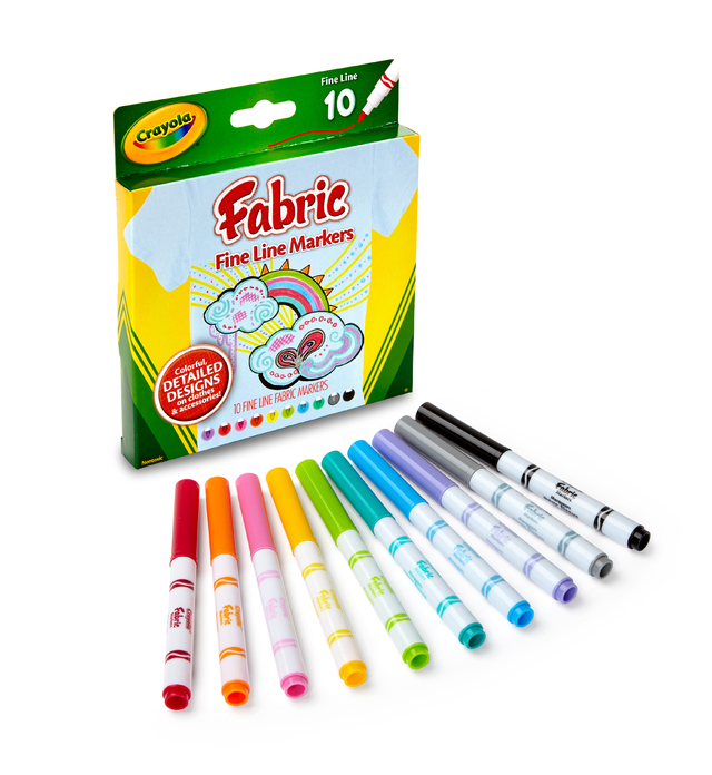 Fibras Marcadores Crayola Para Telas x10 Colores