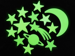 Estrellas que brillan en la oscuridad verde fluorescente Glow in the dark - Cosas Asombrosas