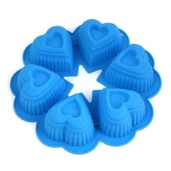 Molde de silicona para Cupcakes con forma de corazones