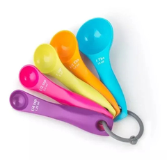 set 5 Cucharas Medidoras Color Para Cocina Diseño Plastico