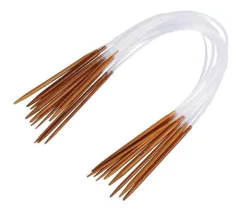 Agujas circulares de bambú - Set de 18 pares de 40 cm.