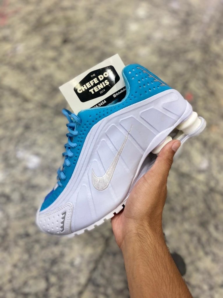 r4 nike branco e azul
