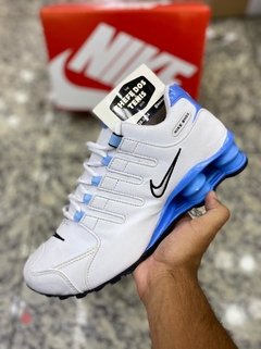 nike shox nz branco com azul