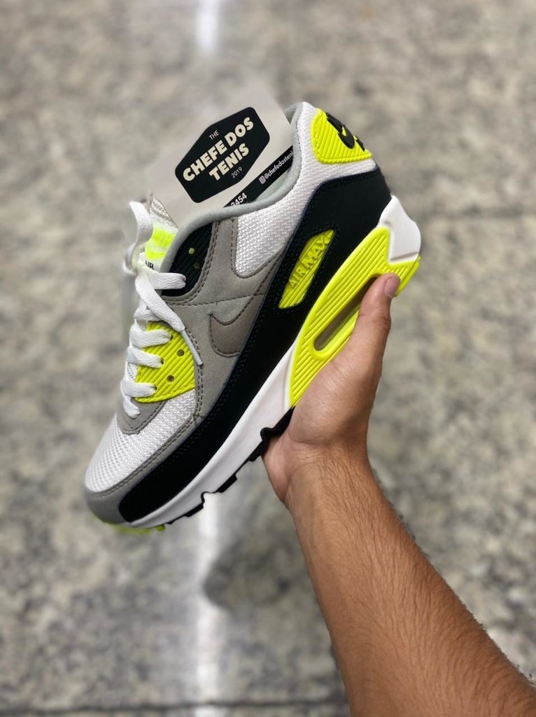 Tênis Nike Air Max 90 Masculino Cinza e Verde Tênis Nike Air Max 90 Masculino Cinza e Verde
