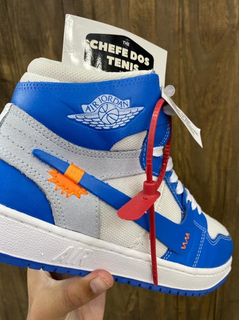 Tenis Nike Air Jordan Off White Masculino Branco E Azul Bebe