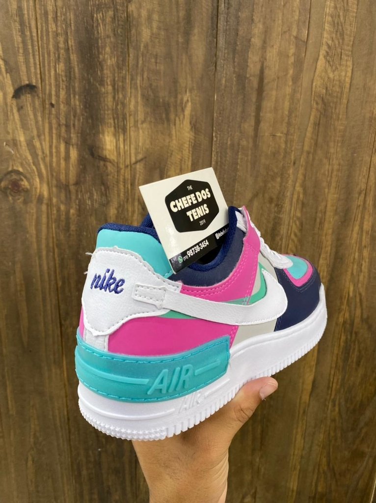 nike air force rosa e azul