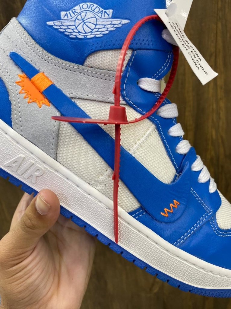 Tenis Nike Air Jordan Off White Masculino Branco E Azul Bebe Tenis Nike Air Jordan Off White Masculino Branco E Azul Bebe