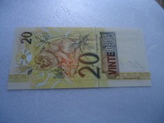 C308 Cédula Brasil 20 Reais CA (Mantega/Tombini) FE - Completei