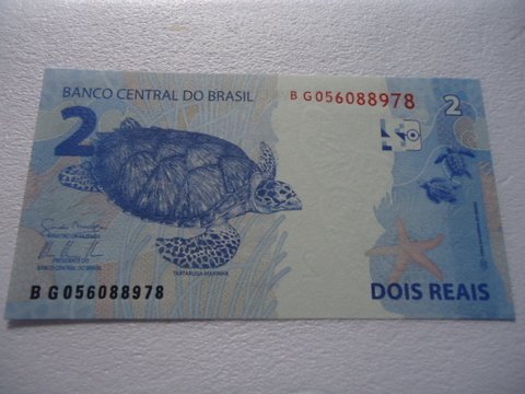 C262 Cédula Brasil 2 Reais DA (Mantega/Tombini) FE - Completei