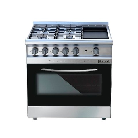 Cocina Morelli Cristal 900 Multigas 5 Hornallas Acero Inox